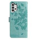 For Samsung Galaxy A13 4G Butterfly Flutter Pattern Embossed Leather Phone Case(Green) - 3