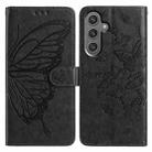 For Samsung Galaxy A13 5G Butterfly Flutter Pattern Embossed Leather Phone Case(Black) - 1