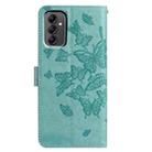 For Samsung Galaxy A14 Butterfly Flutter Pattern Embossed Leather Phone Case(Green) - 3
