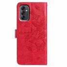 For Samsung Galaxy A14 Butterfly Flutter Pattern Embossed Leather Phone Case(Red) - 3