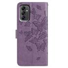 For Samsung Galaxy A14 Butterfly Flutter Pattern Embossed Leather Phone Case(Purple) - 3