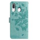 For Samsung Galaxy A20E Butterfly Flutter Pattern Embossed Leather Phone Case(Green) - 3