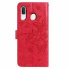 For Samsung Galaxy A20E Butterfly Flutter Pattern Embossed Leather Phone Case(Red) - 3