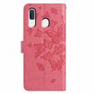 For Samsung Galaxy A20E Butterfly Flutter Pattern Embossed Leather Phone Case(Rose Red) - 3