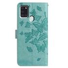 For Samsung Galaxy A21S Butterfly Flutter Pattern Embossed Leather Phone Case(Green) - 3