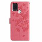 For Samsung Galaxy A21S Butterfly Flutter Pattern Embossed Leather Phone Case(Rose Red) - 3