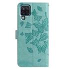 For Samsung Galaxy A22 4G Butterfly Flutter Pattern Embossed Leather Phone Case(Green) - 3