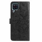 For Samsung Galaxy A22 4G Butterfly Flutter Pattern Embossed Leather Phone Case(Black) - 3