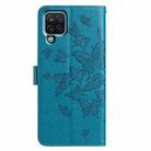 For Samsung Galaxy A22 4G Butterfly Flutter Pattern Embossed Leather Phone Case(Blue) - 3