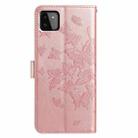 For Samsung Galaxy A22 5G Butterfly Flutter Pattern Embossed Leather Phone Case(Rose Gold) - 3