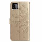 For Samsung Galaxy A22 5G Butterfly Flutter Pattern Embossed Leather Phone Case(Gold) - 3