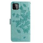 For Samsung Galaxy A22 5G Butterfly Flutter Pattern Embossed Leather Phone Case(Green) - 3