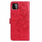 For Samsung Galaxy A22 5G Butterfly Flutter Pattern Embossed Leather Phone Case(Red) - 3