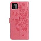 For Samsung Galaxy A22 5G Butterfly Flutter Pattern Embossed Leather Phone Case(Rose Red) - 3