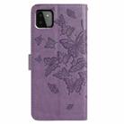 For Samsung Galaxy A22 5G Butterfly Flutter Pattern Embossed Leather Phone Case(Purple) - 3