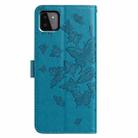 For Samsung Galaxy A22 5G Butterfly Flutter Pattern Embossed Leather Phone Case(Blue) - 3