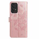 For Samsung Galaxy A23 Butterfly Flutter Pattern Embossed Leather Phone Case(Rose Gold) - 3