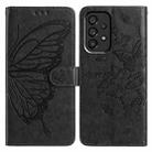 For Samsung Galaxy A23 Butterfly Flutter Pattern Embossed Leather Phone Case(Black) - 1