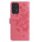 For Samsung Galaxy A23 Butterfly Flutter Pattern Embossed Leather Phone Case(Rose Red) - 3