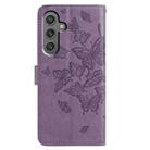For Samsung Galaxy A25 Butterfly Flutter Pattern Embossed Leather Phone Case(Purple) - 3
