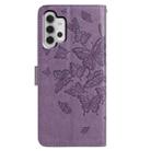 For Samsung Galaxy A32 4G Butterfly Flutter Pattern Embossed Leather Phone Case(Purple) - 3