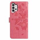 For Samsung Galaxy A32 5G Butterfly Flutter Pattern Embossed Leather Phone Case(Rose Red) - 3