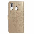 For Samsung Galaxy A40 Butterfly Flutter Pattern Embossed Leather Phone Case(Gold) - 3