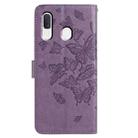 For Samsung Galaxy A40 Butterfly Flutter Pattern Embossed Leather Phone Case(Purple) - 3