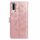For Samsung Galaxy A50 Butterfly Flutter Pattern Embossed Leather Phone Case(Rose Gold) - 3