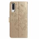 For Samsung Galaxy A50 Butterfly Flutter Pattern Embossed Leather Phone Case(Gold) - 3