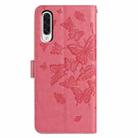 For Samsung Galaxy A50 Butterfly Flutter Pattern Embossed Leather Phone Case(Rose Red) - 3