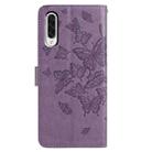 For Samsung Galaxy A50 Butterfly Flutter Pattern Embossed Leather Phone Case(Purple) - 3