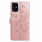 For Samsung Galaxy A51 Butterfly Flutter Pattern Embossed Leather Phone Case(Rose Gold) - 3