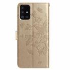 For Samsung Galaxy A51 Butterfly Flutter Pattern Embossed Leather Phone Case(Gold) - 3