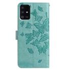 For Samsung Galaxy A51 Butterfly Flutter Pattern Embossed Leather Phone Case(Green) - 3