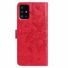 For Samsung Galaxy A51 Butterfly Flutter Pattern Embossed Leather Phone Case(Red) - 3