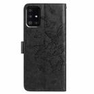 For Samsung Galaxy A51 Butterfly Flutter Pattern Embossed Leather Phone Case(Black) - 3