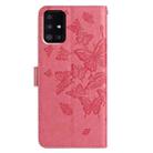 For Samsung Galaxy A51 Butterfly Flutter Pattern Embossed Leather Phone Case(Rose Red) - 3