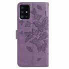 For Samsung Galaxy A51 Butterfly Flutter Pattern Embossed Leather Phone Case(Purple) - 3
