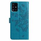 For Samsung Galaxy A51 Butterfly Flutter Pattern Embossed Leather Phone Case(Blue) - 3