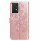 For Samsung Galaxy A52 Butterfly Flutter Pattern Embossed Leather Phone Case(Rose Gold) - 3