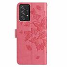 For Samsung Galaxy A52 Butterfly Flutter Pattern Embossed Leather Phone Case(Rose Red) - 3