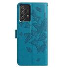 For Samsung Galaxy A52 Butterfly Flutter Pattern Embossed Leather Phone Case(Blue) - 3