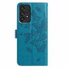 For Samsung Galaxy A53 Butterfly Flutter Pattern Embossed Leather Phone Case(Blue) - 3