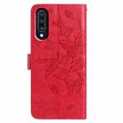 For Samsung Galaxy A70 Butterfly Flutter Pattern Embossed Leather Phone Case(Red) - 3