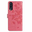 For Samsung Galaxy A70 Butterfly Flutter Pattern Embossed Leather Phone Case(Rose Red) - 3