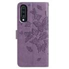 For Samsung Galaxy A70 Butterfly Flutter Pattern Embossed Leather Phone Case(Purple) - 3
