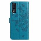 For Samsung Galaxy A70 Butterfly Flutter Pattern Embossed Leather Phone Case(Blue) - 3