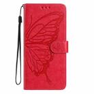For Samsung Galaxy A72 Butterfly Flutter Pattern Embossed Leather Phone Case(Red) - 2