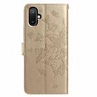 For Samsung Galaxy M05 Butterfly Flutter Pattern Embossed Leather Phone Case(Gold) - 3